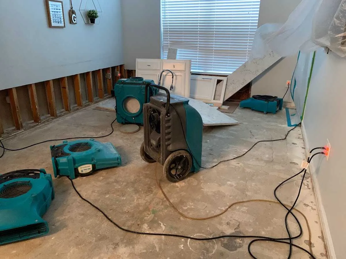 Dehumidifier in flood-cut room for Water Extraction & Removal in Rochelle